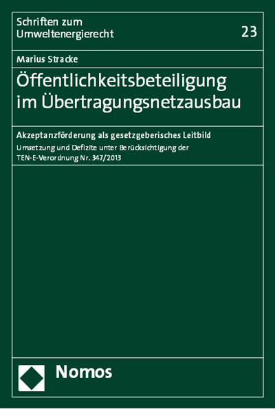 Cover of book: Öffentlichkeitsbeteiligung im Übertragungsnetzausbau