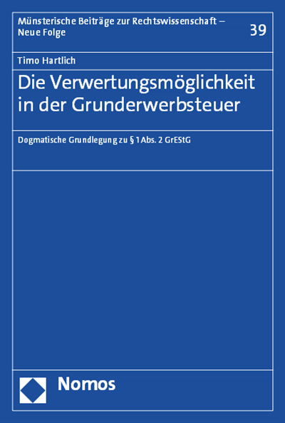 Cover of book: Die Verwertungsmöglichkeit in der Grunderwerbsteuer