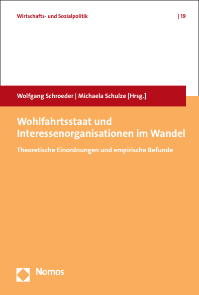Cover des Buchs: Wohlfahrtsstaat und Interessenorganisationen im Wandel