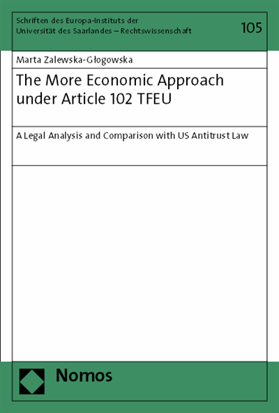 Cover des Buchs: The More Economic Approach under Article 102 TFEU