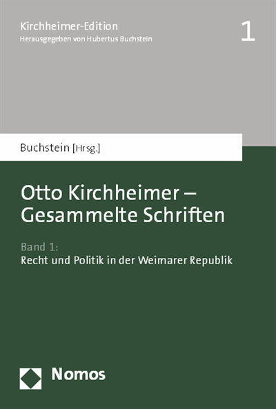 Cover des Buchs: Otto Kirchheimer - Gesammelte Schriften