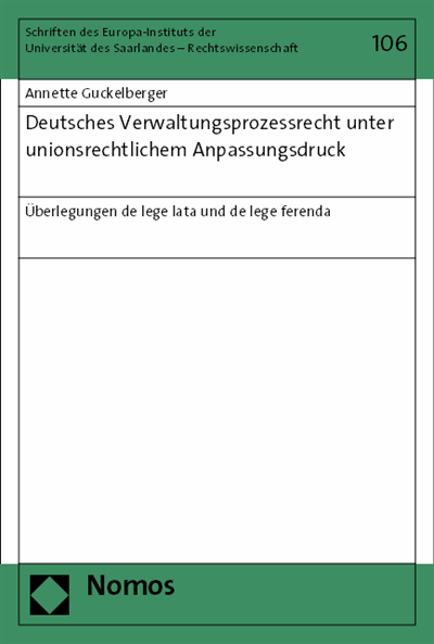 Cover des Buchs: Deutsches Verwaltungsprozessrecht unter unionsrechtlichem Anpassungsdruck