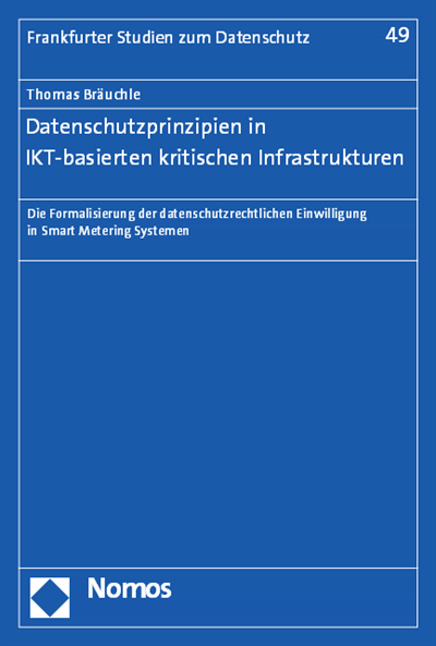 Cover des Buchs: Datenschutzprinzipien in IKT-basierten kritischen Infrastrukturen