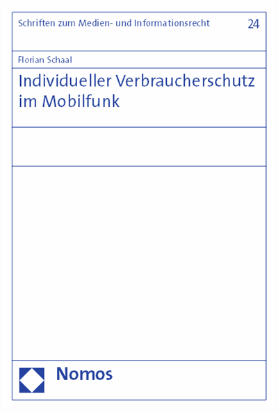 Cover des Buchs: Individueller Verbraucherschutz im Mobilfunk