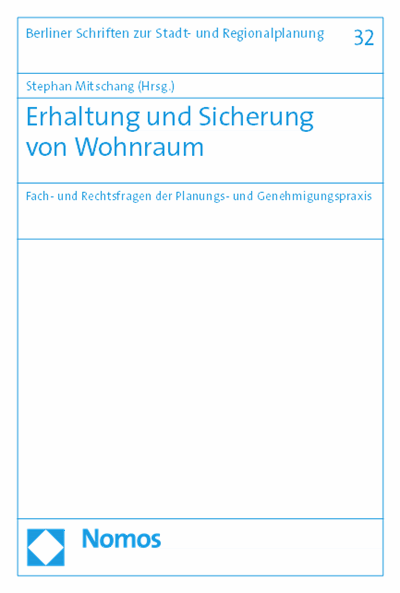 Cover des Buchs: Erhaltung und Sicherung von Wohnraum
