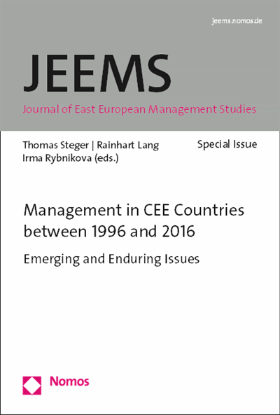 Cover des Buchs: Management in CEE Countries between 1996 and 2016