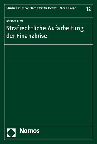 Cover of book: Strafrechtliche Aufarbeitung der Finanzkrise