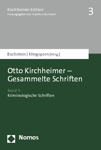 Cover des Buchs: Otto Kirchheimer - Gesammelte Schriften 