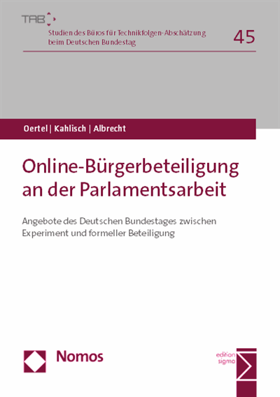 Cover des Buchs: Online-Bürgerbeteiligung an der Parlamentsarbeit