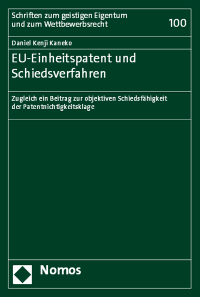 Cover des Buchs: EU-Einheitspatent und Schiedsverfahren