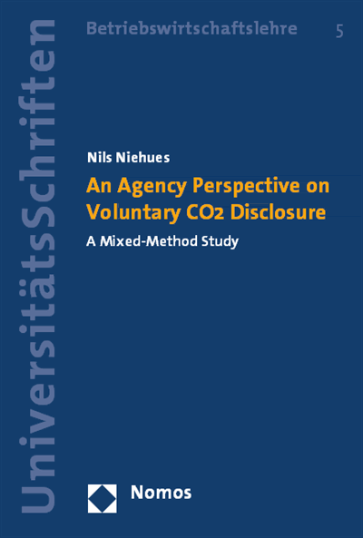 Cover des Buchs: An Agency Perspective on Voluntary CO2 Disclosure