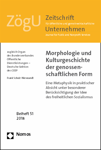 Cover des Buchs: Morphologie und Kulturgeschichte der genossenschaftlichen Form