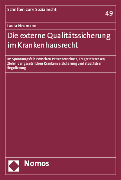 Cover des Buchs: Die externe Qualitätssicherung im Krankenhausrecht