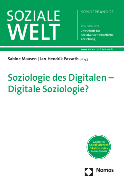 Cover des Buchs: Soziologie des Digitalen - Digitale Soziologie?