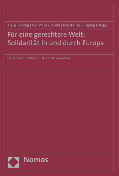 Cover des Buchs: Für eine gerechtere Welt: Solidarität in und durch Europa