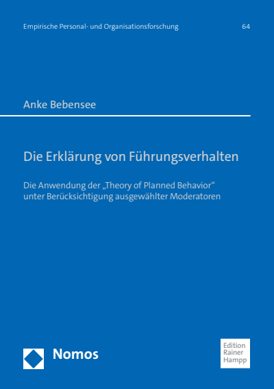 Cover des Buchs: Die Erklärung von Führungsverhalten