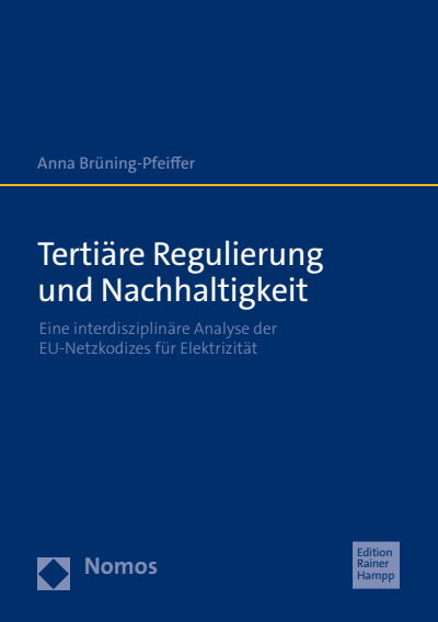 Cover des Buchs: Tertiäre Regulierung und Nachhaltigkeit