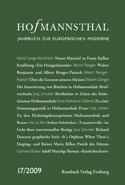 Cover des Buchs: Hofmannsthal Jahrbuch zur Europäischen Moderne