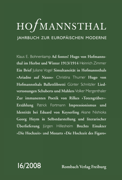 Cover des Buchs: Hofmannsthal Jahrbuch zur Europäischen Moderne