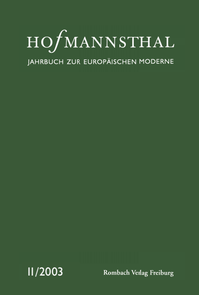 Cover des Buchs: Hofmannsthal Jahrbuch zur Europäischen Moderne