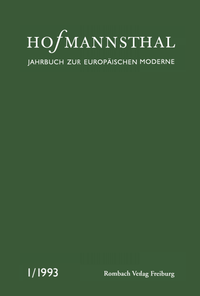 Cover des Buchs: Hofmannsthal Jahrbuch zur Europäischen Moderne
